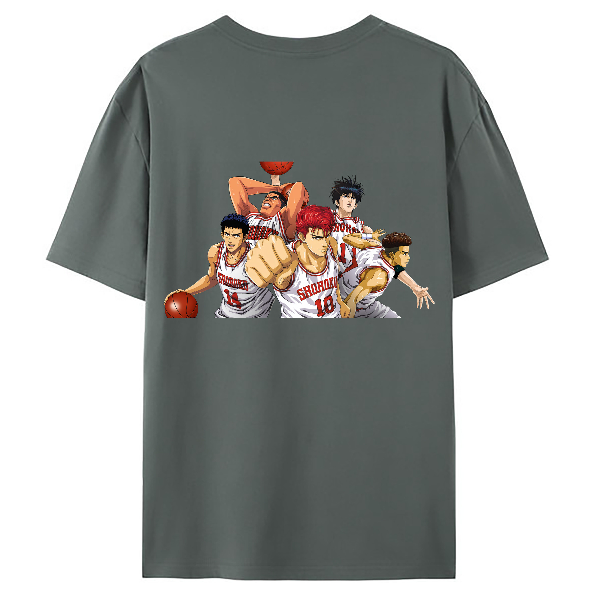 （画像用） SLAM DUNK／スラムダンク 綿100％ メンズ半袖Tシャツ（バックプリント） 通気性